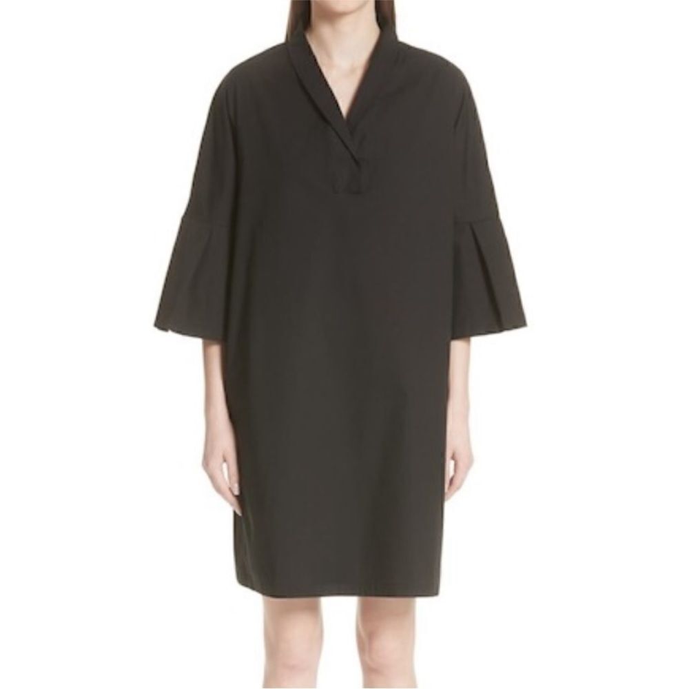 Fabiana Filippi Bell Sleeve Poplin Dress size small black
